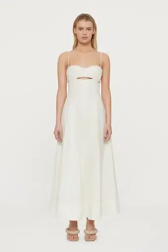 Clea Florence Stitch Dress White Size 8