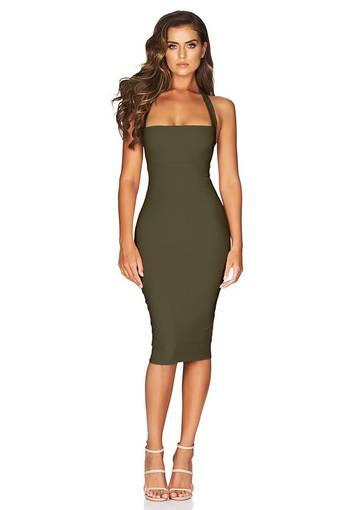 Nookie Boulevard Dress in Olive, Size M