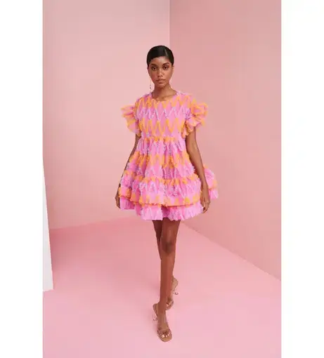 CeliaB Coral Mini Dress Pink Size L/AU 14