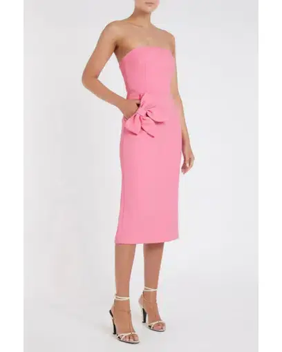 Rebecca Valance Jaclyn Sleeveless Midi Dress Pink Size AU 8