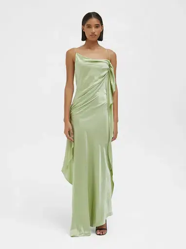 Christopher Esber Cusco Silk Drape Cami Dress in Pistachio Size 10