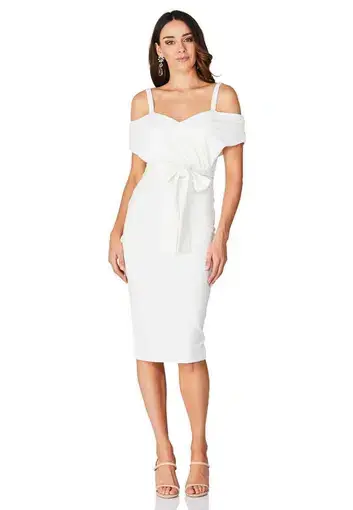 Pasduchas Zenith Midi Dress Ivory Size 10