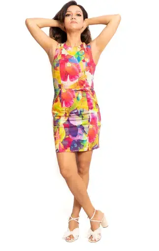La Maison Talulah Sleeveless Mini Shift Dress Multi Size 8