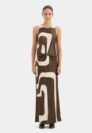 Sir the Label Freddie Twist Midi Dress Poster Print Size 8