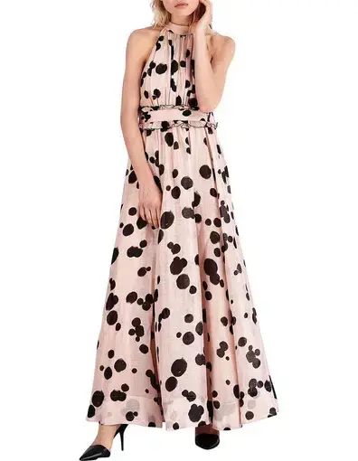 Aje Georgia Maxi Dress Pink Print Size 6