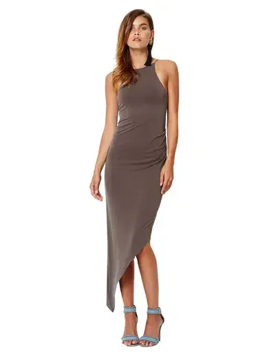 Bec & Bridge Sandalwood Asymmetric Dress Fawn Size 12