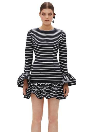 By Johnny Ebony Stripe Rara Dress