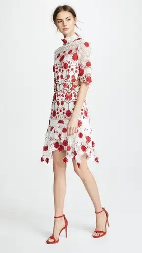 Thurley Lace English Rose Dress Ivory Multi Size 8