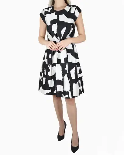 Kate Spade Mariella Dress Black and White Print Size 16