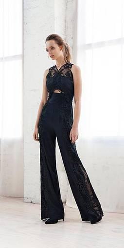 Thurley Black Lace Jumpsuit Size 10