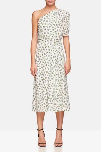 Emilia Wickstead  Kyle One-shoulder Floral-print Crepe Midi Dress Size 8