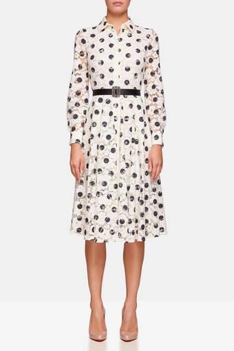 CCarolina Herrera Polka Dot Midi Dress Print Size 8