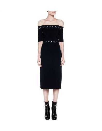 Dion Lee Eclipsed Lace Shoulderless Dress Navy Size 8