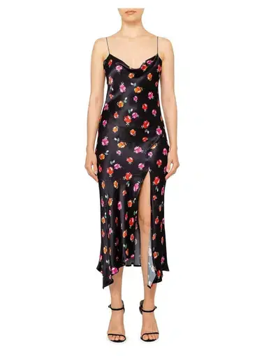Bec & Bridge Floral Slip Dress Black Floral Size AU 6
