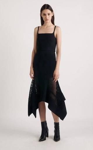 DION LEE honeycomb perf drape dress, navy blue / black, size 8