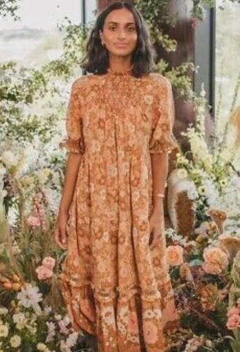 Anne Midi Gown - Peach