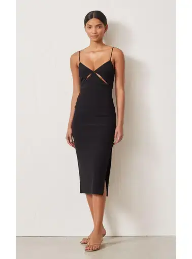 Bec &  Bridge Be Mine Cut Out Midi Dress Black Size AU 8