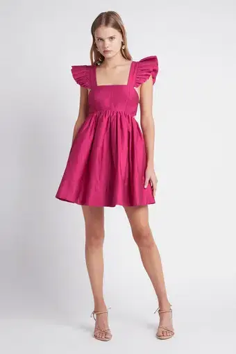 Aje Midsummer Mini Dress Carmine Pink Size 10