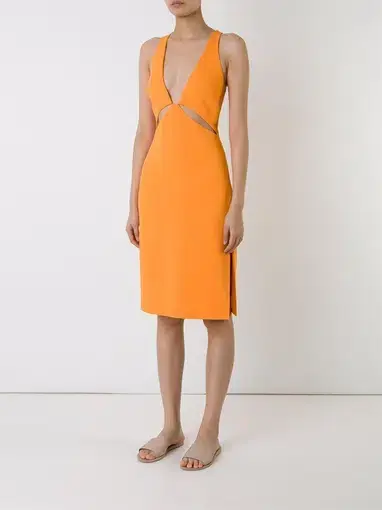 Dion Lee Cut Out Midi Dress Orange Size 8