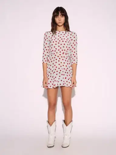 Realisation Par Goldie Dress in White Cherry Print Size 8