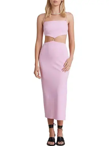 Bec and Bridge Alba Cut Out Midi Dress Pink Size 8