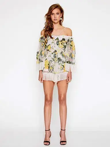 Alice McCall Le Fleur Playsuit Yellow Floral Size 8