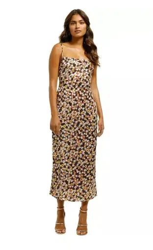 Charlie Holiday Chillie Midi Slip Dress Print Size 10