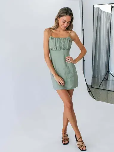 Favr The Label Ray Mini Dress Green Size 10