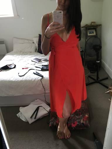 Kookai Wrap Dress - Blood Orange 