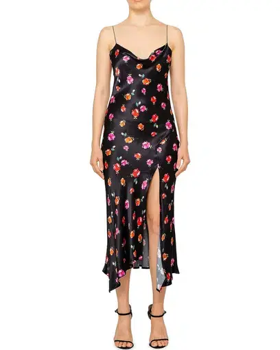 Bec & Bridge Floral Slip Dress Black Size AU 8