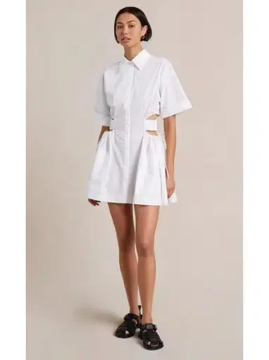 Bec & Bridge Alita Short Sleeve Mini Dress White Size AU 6