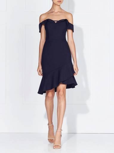 Navy Blue Dress - MATEA FRILL DRESS - FRENCH NAVY