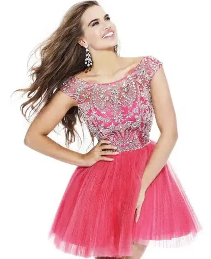 Sherri Hill 2814 Pink Beaded Size 8