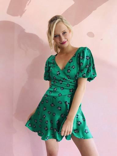 Bec & Bridge Tropicana Mini Dress Green Size 8