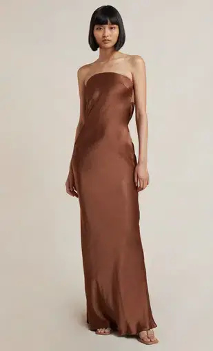 Bec & Bridge Moon Dance Strapless Dress in Chocolate Size 10