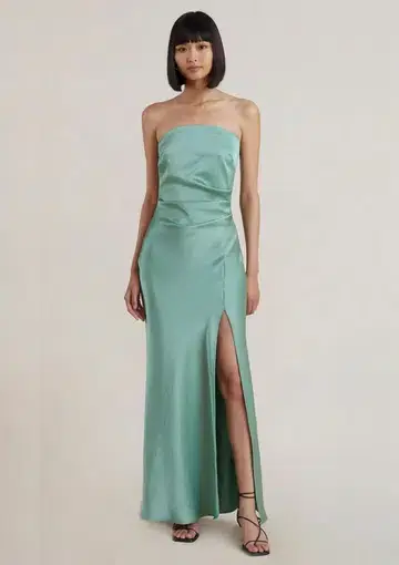 Bec & Bridge Symone Strapless Dress Moss Green Size 10