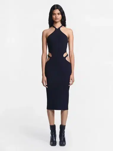 Dion Lee Lustrate Fork Dress Black Size S/ Au 8