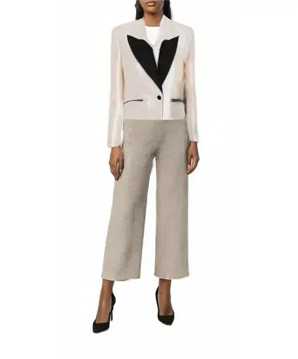 Zimmermann Cropped Tuxedo Jacket Milk Size 1 / Au 10