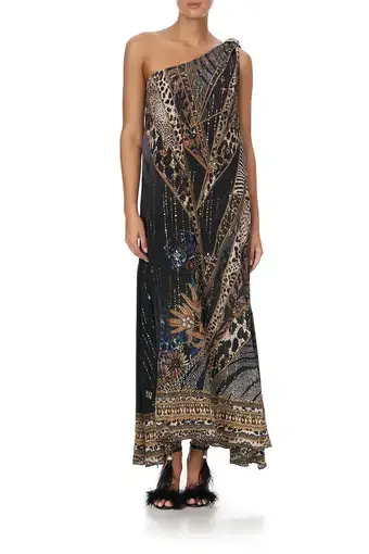 Camilla One Shoulder Long Dress Lady Stardust Print Size 8