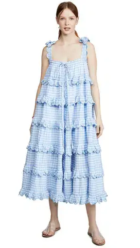 Innika Choo Iva Biigdres Dusk Gingham Print Size 1/Au 8