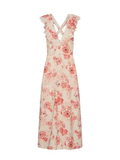 Kivari Florence Ruffle Maxi Dress Floral Size 6 | The Volte