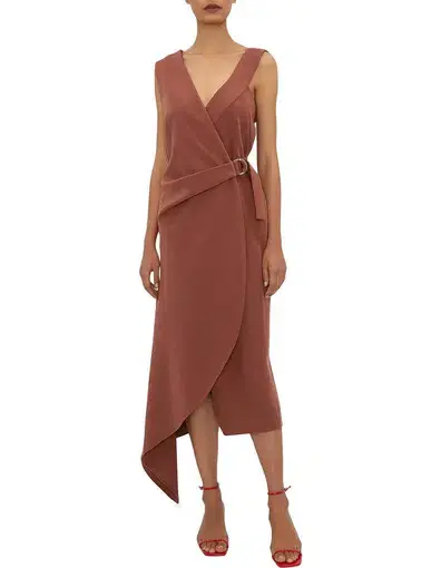 Bianca Spender Copper Chloe Dress Copper Brown Size 10