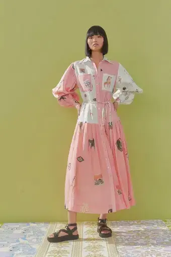 Alemais Cleo Patchwork Shirt Dress Print Size AU 10