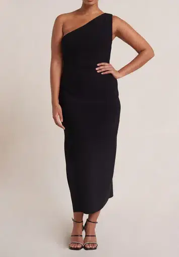 Bec & Bridge Be Mine Asym Midi Dress Black Size L / Au 12