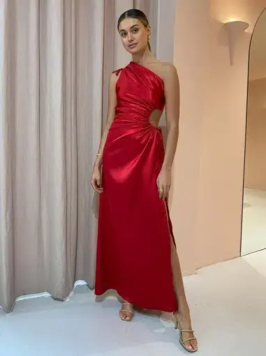 Sonya Moda Noir Maxi Dress Scarlett Red Size 12