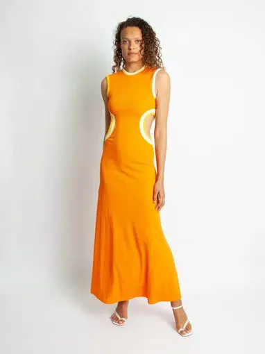 Christopher Esber Fran Verner Bind Tank Dress Orange Size 12 