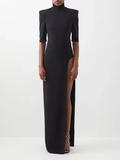 Monot Turtleneck High Side Slit Dress Black Size 8