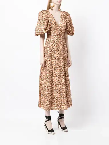 Acler Everett Midi Dress Print Size 10
