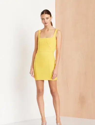 Bec & Bridge Clemence Mini Dress Yellow Size 8