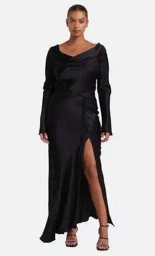 Bec & Bridge Long Sleeve Moondance Dress Maxi Black Size AU 12